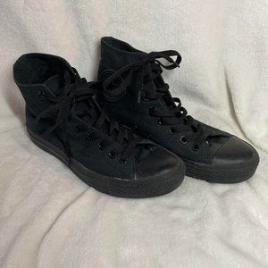 All Black Hi Top Converse All Star Canvas